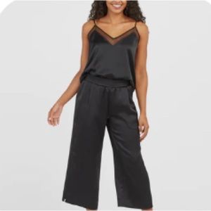 Spanx wide leg satin crop pants